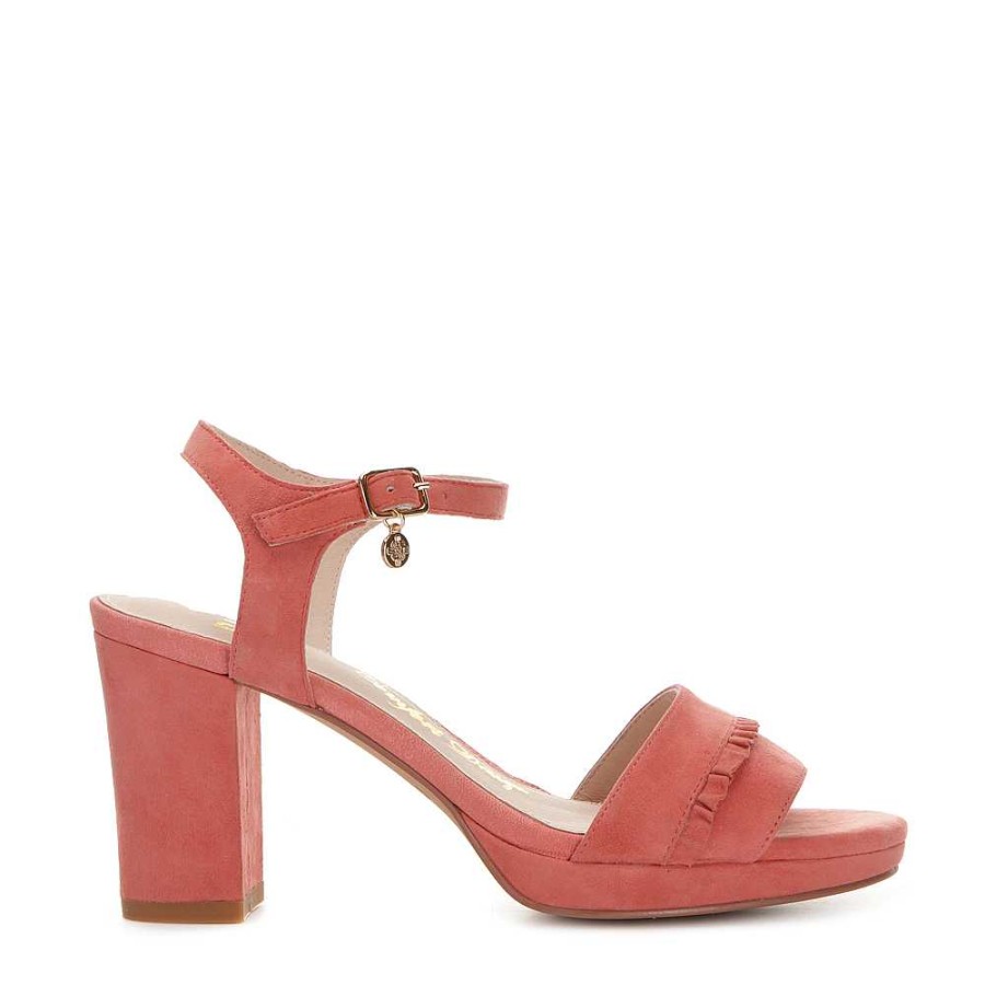 Scorett Outlet Orange Sandals Ruffle | Women'S Shoes