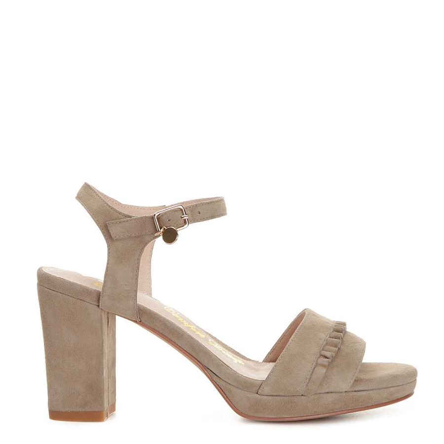 Scorett Outlet Orange Sandals Ruffle | Women'S Shoes